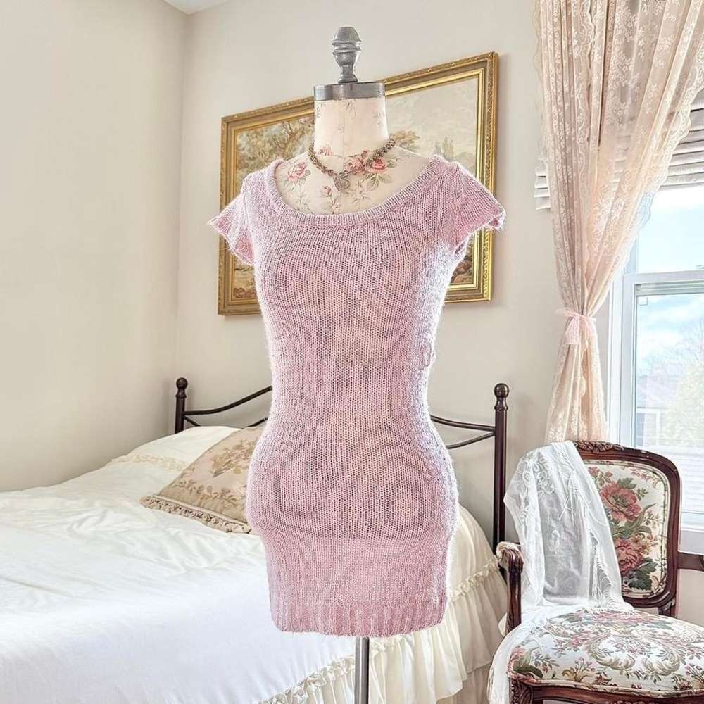 pink‎ knit mini dress  Y2K wet seal pink knit mini dress size xs